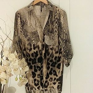 Venini Animal Print Blouse XL